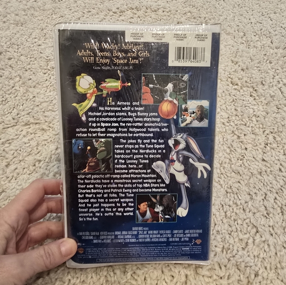 1996 Space Jam VHS Tape Michael Jordan Vintage STILL IN WRAPPER - Picture 3 of 6